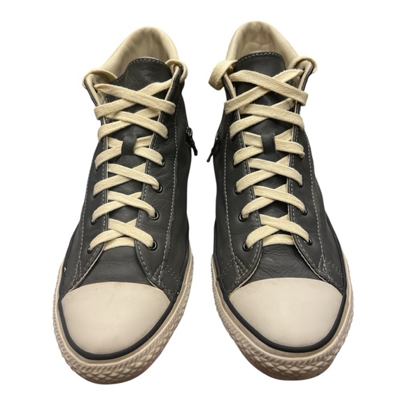 Converse X John Varvatos Zip Around Gray/Cream Leather HiTop Sneaker Men… - Picture 3 of 13